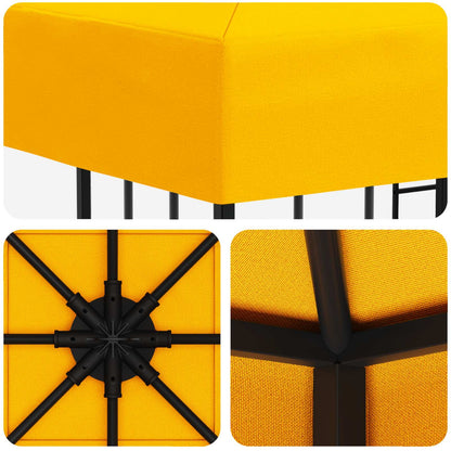 Gazebo 3 x 3 m Giallo Poliestere e Acciaio 190 gsm | homemem39