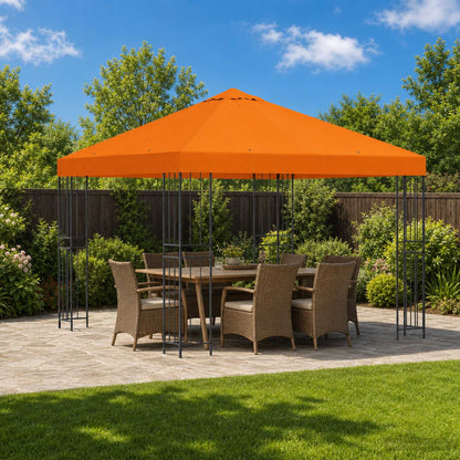 Gazebo 3 x 3 m Arancione Poliestere e Acciaio 190 gsm | homemem39