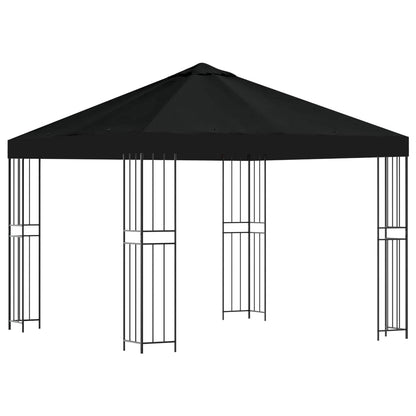 Gazebo 3 x 3 m Nero Poliestere e Acciaio 190 gsm | homemem39