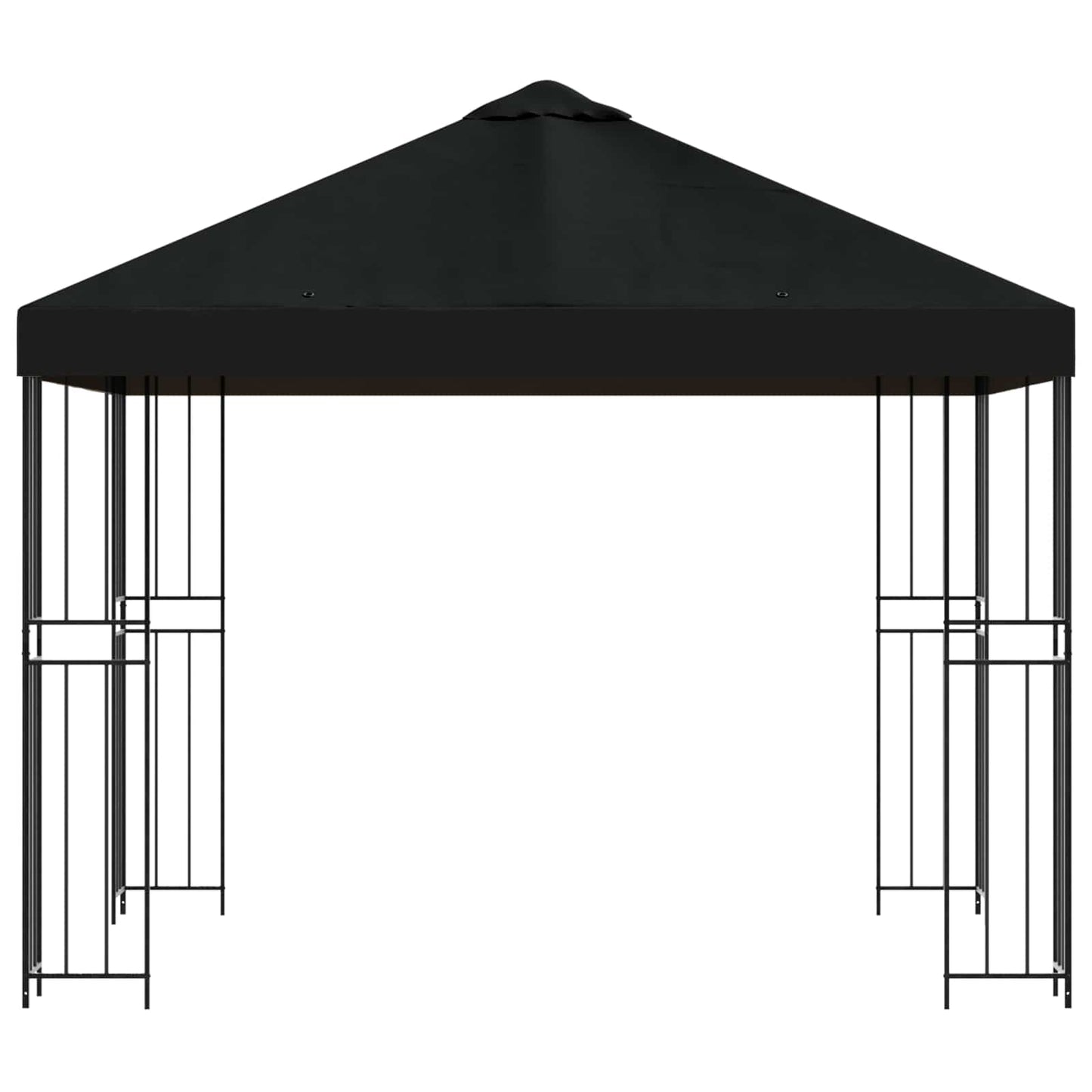 Gazebo 3 x 3 m Nero Poliestere e Acciaio 190 gsm | homemem39