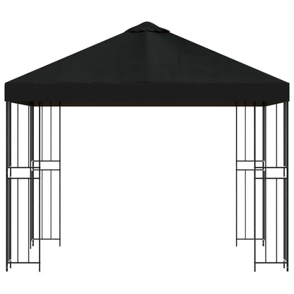 Gazebo 3 x 3 m Nero Poliestere e Acciaio 190 gsm | homemem39