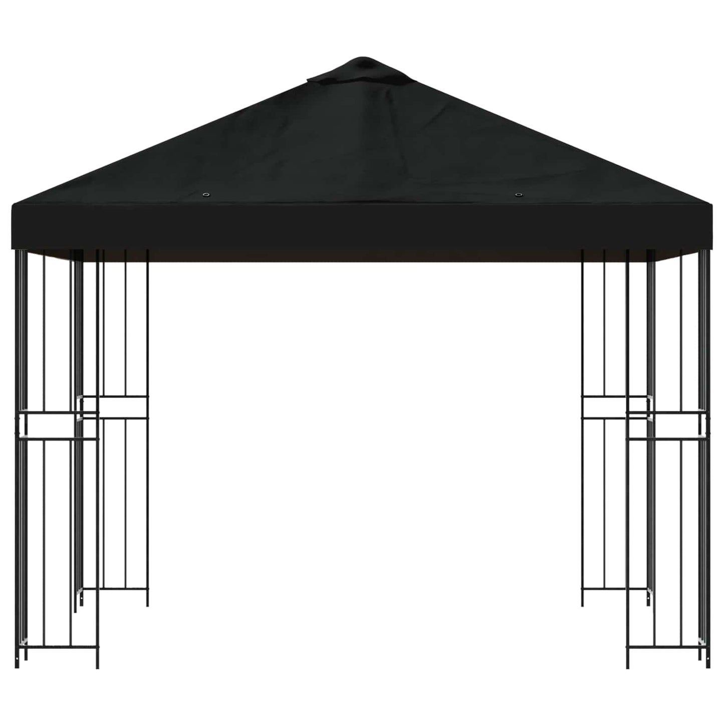 Gazebo 3 x 3 m Nero Poliestere e Acciaio 190 gsm | homemem39