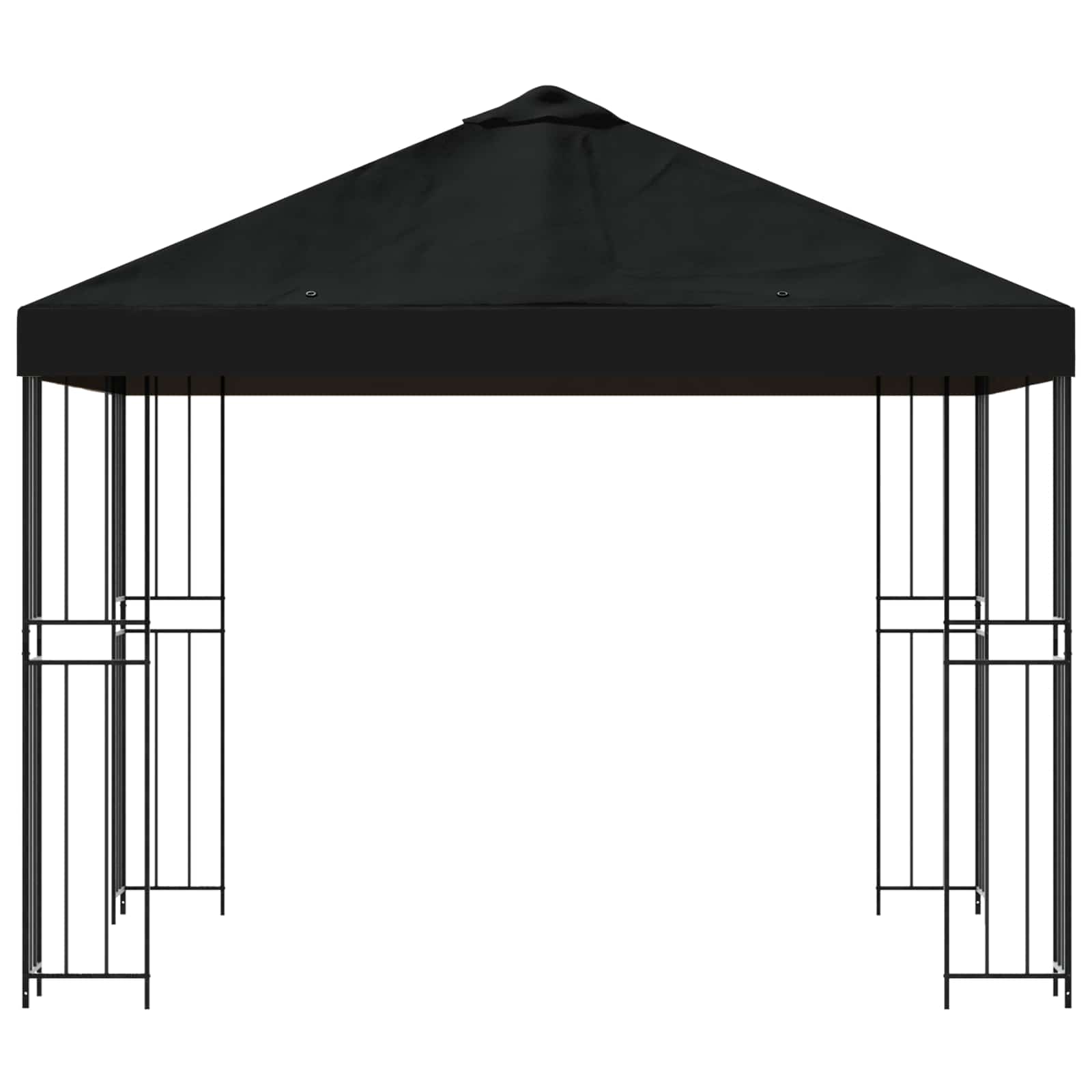 Gazebo 3 x 3 m Nero Poliestere e Acciaio 190 gsm | homemem39