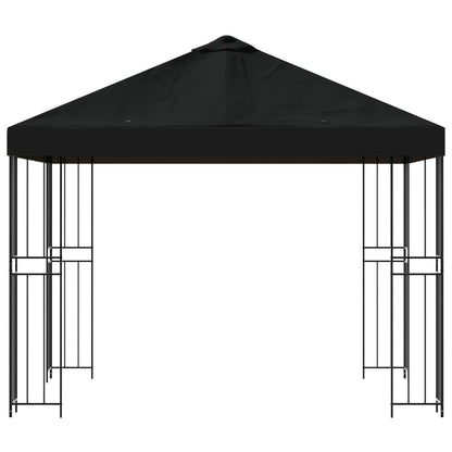 Gazebo 3 x 3 m Nero Poliestere e Acciaio 190 gsm | homemem39