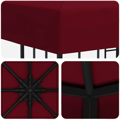Gazebo 3 x 3 m Borgogna Poliestere e Acciaio 190 gsm | homemem39