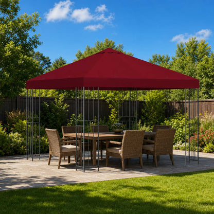 Gazebo 3 x 3 m Borgogna Poliestere e Acciaio 190 gsm | homemem39