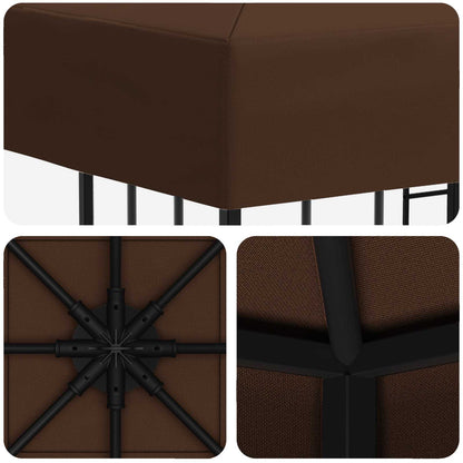 Gazebo 3 x 3 m Marrone Poliestere e Acciaio 190 gsm | homemem39