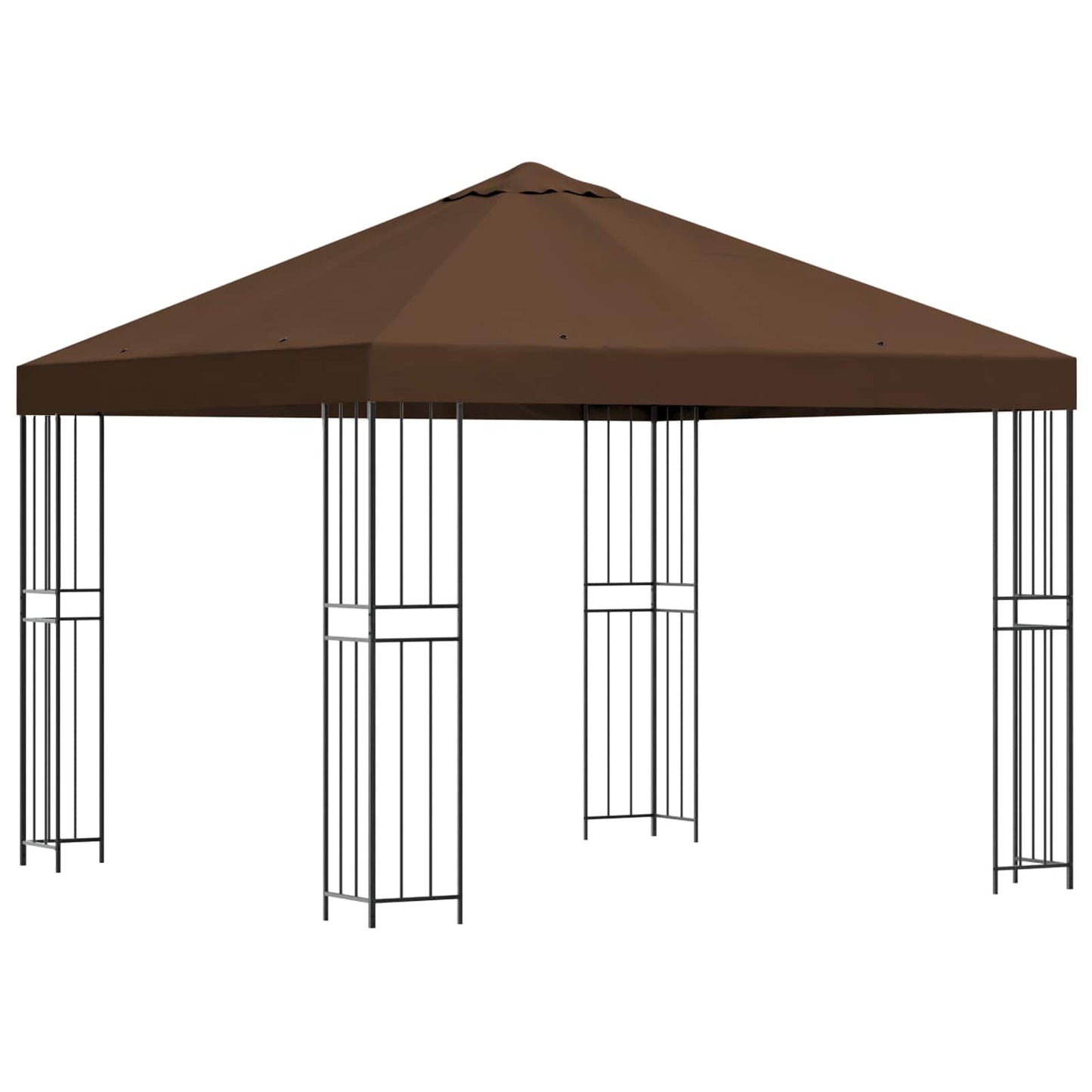 Gazebo 3 x 3 m Marrone Poliestere e Acciaio 190 gsm | homemem39