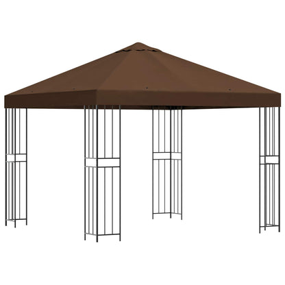 Gazebo 3 x 3 m Marrone Poliestere e Acciaio 190 gsm | homemem39
