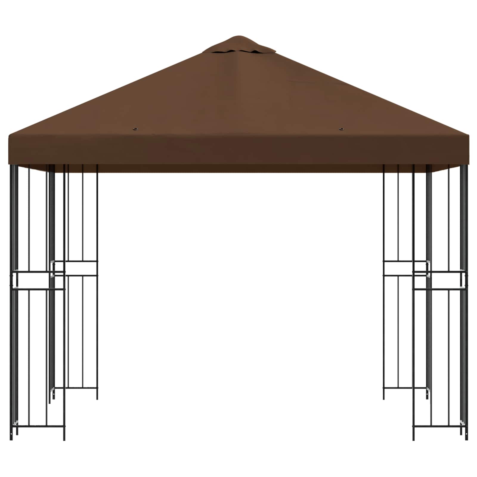 Gazebo 3 x 3 m Marrone Poliestere e Acciaio 190 gsm | homemem39