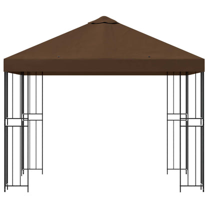Gazebo 3 x 3 m Marrone Poliestere e Acciaio 190 gsm | homemem39