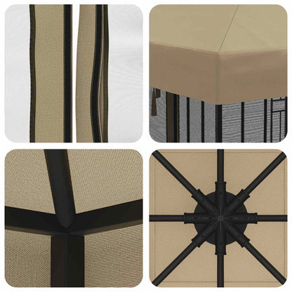 Gazebo da giardino con pareti laterali 3 x 3 m Beige | homemem39