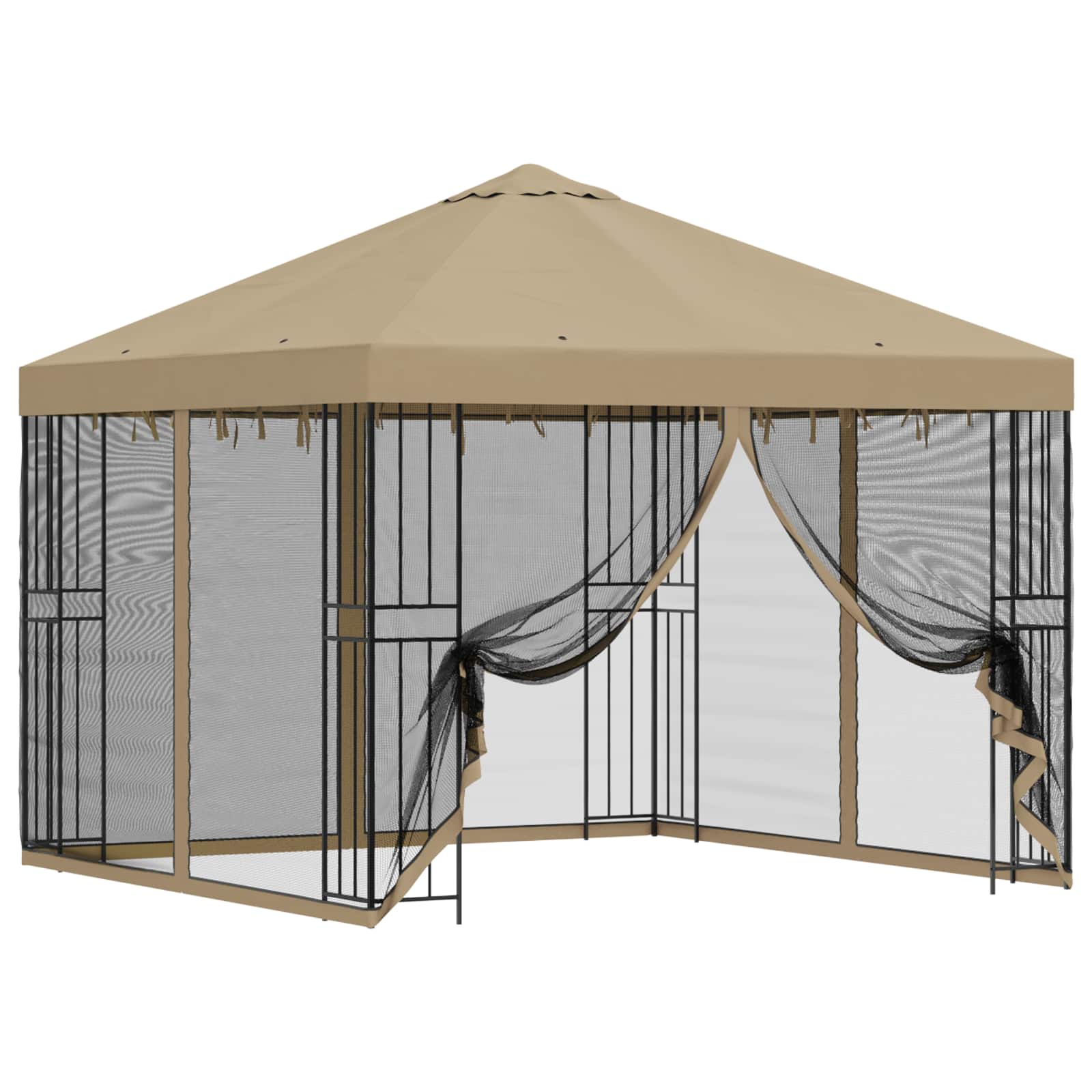 Gazebo da giardino con pareti laterali 3 x 3 m Beige | homemem39