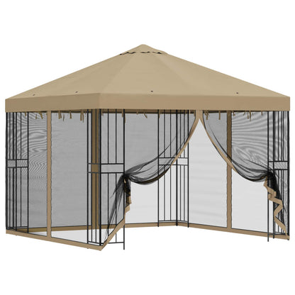Gazebo da giardino con pareti laterali 3 x 3 m Beige | homemem39