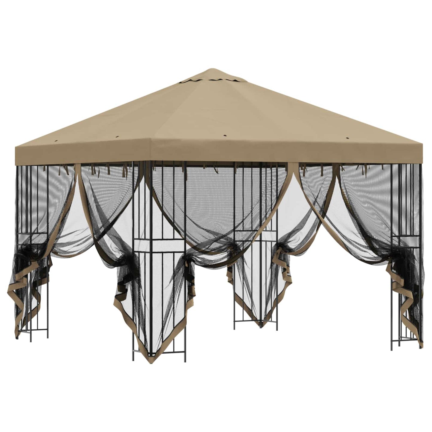 Gazebo da giardino con pareti laterali 3 x 3 m Beige | homemem39