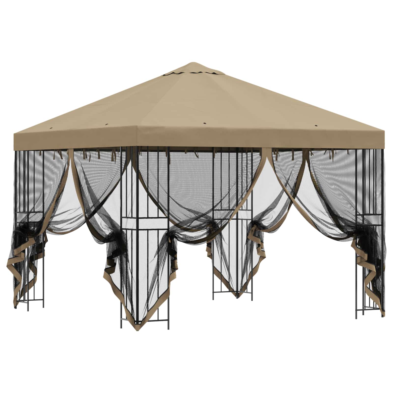 Gazebo da giardino con pareti laterali 3 x 3 m Beige | homemem39