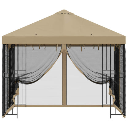 Gazebo da giardino con pareti laterali 3 x 3 m Beige | homemem39