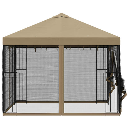 Gazebo da giardino con pareti laterali 3 x 3 m Beige | homemem39