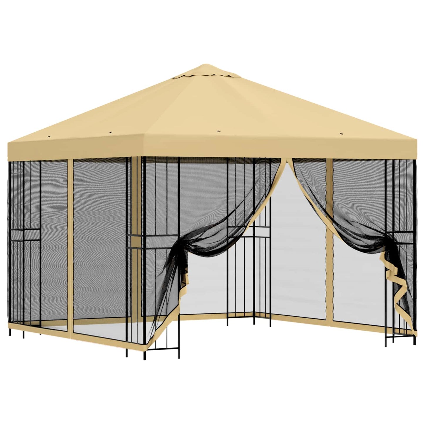 Gazebo da giardino con pareti laterali 3 x 3 m Crema | homemem39