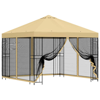 Gazebo da giardino con pareti laterali 3 x 3 m Crema | homemem39