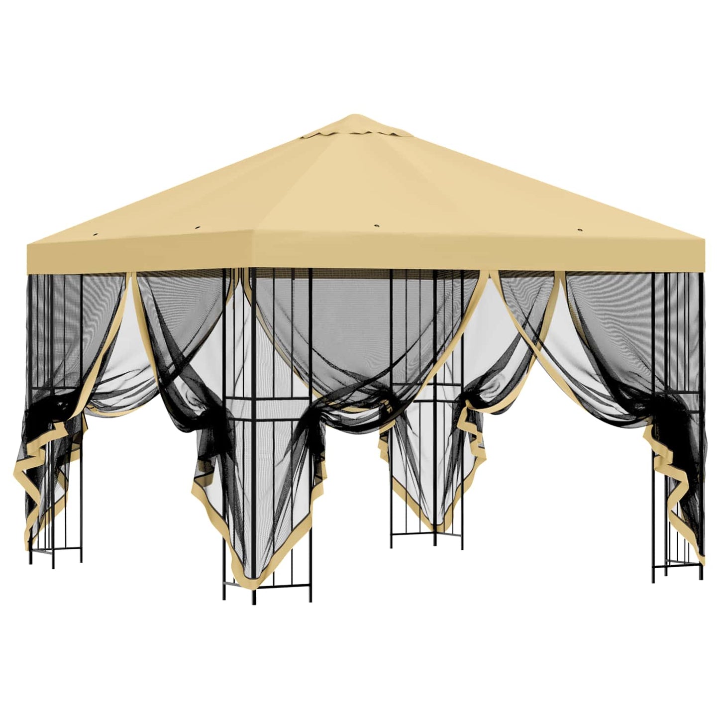 Gazebo da giardino con pareti laterali 3 x 3 m Crema | homemem39
