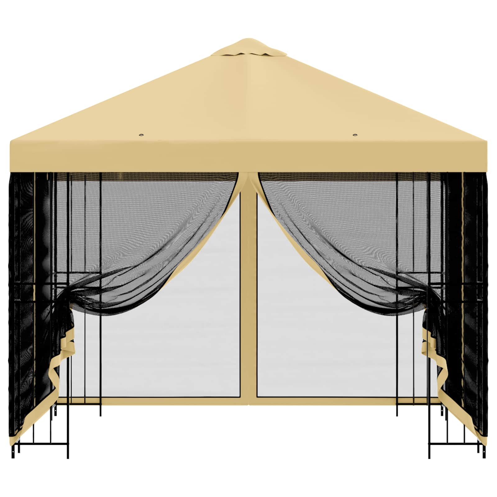 Gazebo da giardino con pareti laterali 3 x 3 m Crema | homemem39