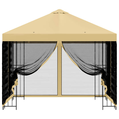 Gazebo da giardino con pareti laterali 3 x 3 m Crema | homemem39