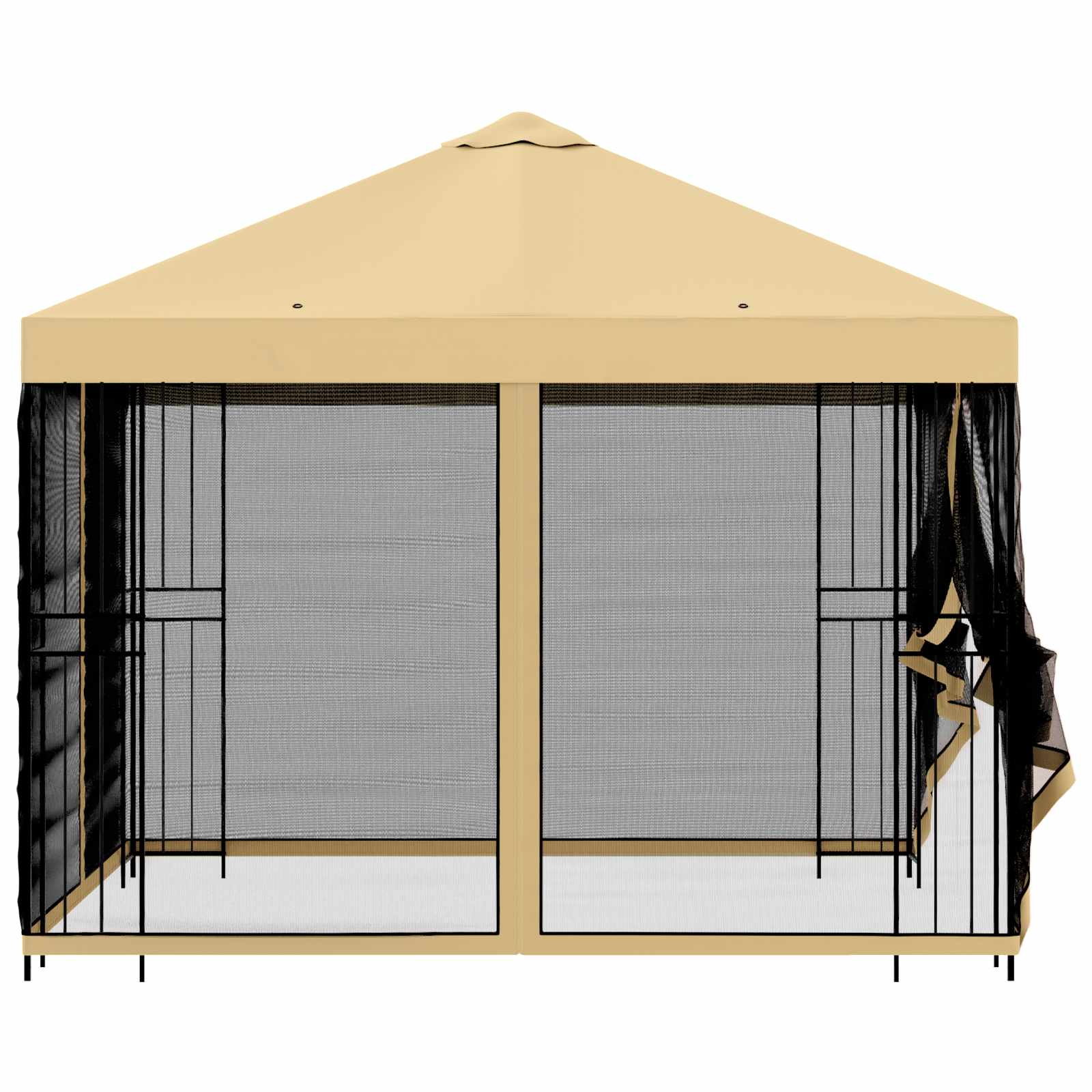 Gazebo da giardino con pareti laterali 3 x 3 m Crema | homemem39