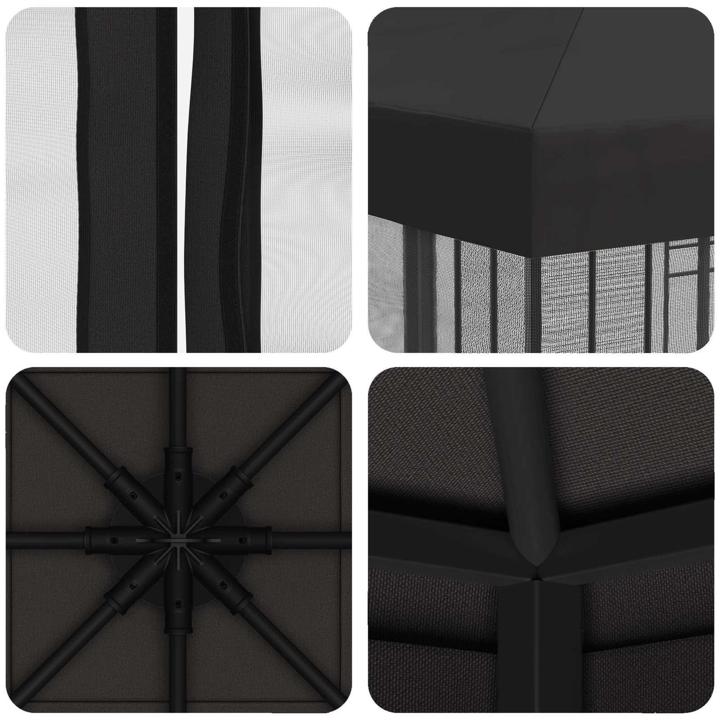 Gazebo da giardino con pareti laterali 3 x 3 m Antracite | homemem39
