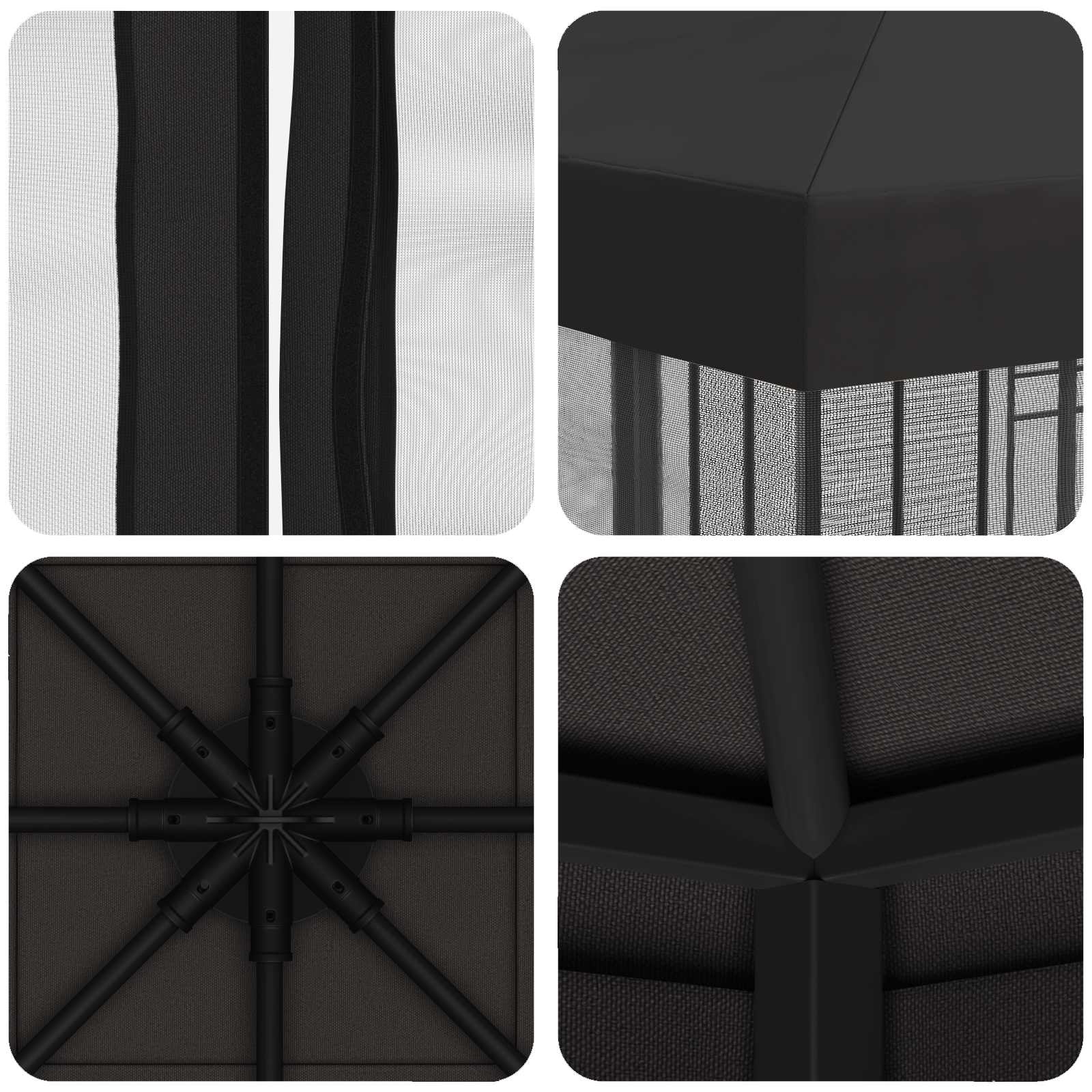 Gazebo da giardino con pareti laterali 3 x 3 m Antracite | homemem39