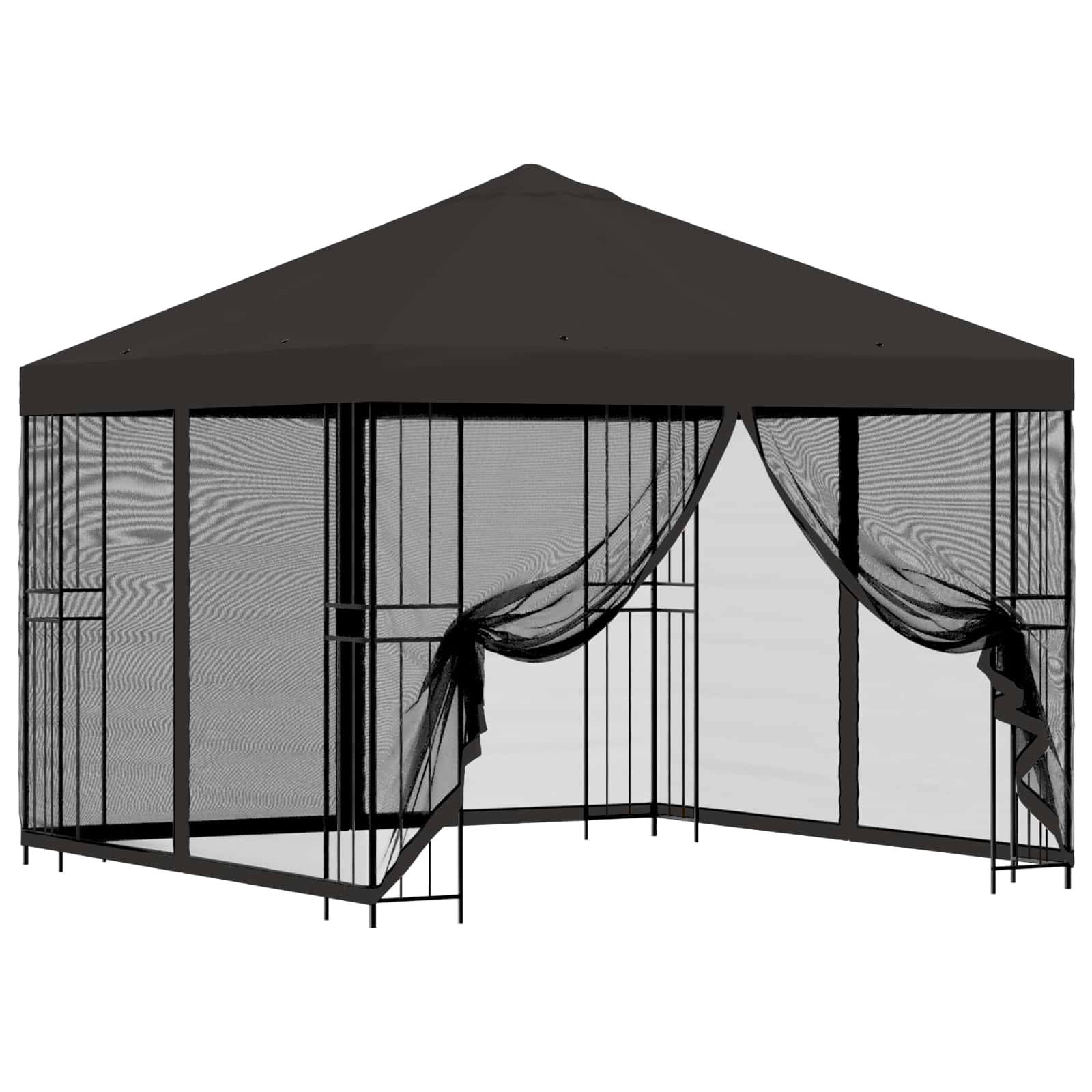 Gazebo da giardino con pareti laterali 3 x 3 m Antracite | homemem39