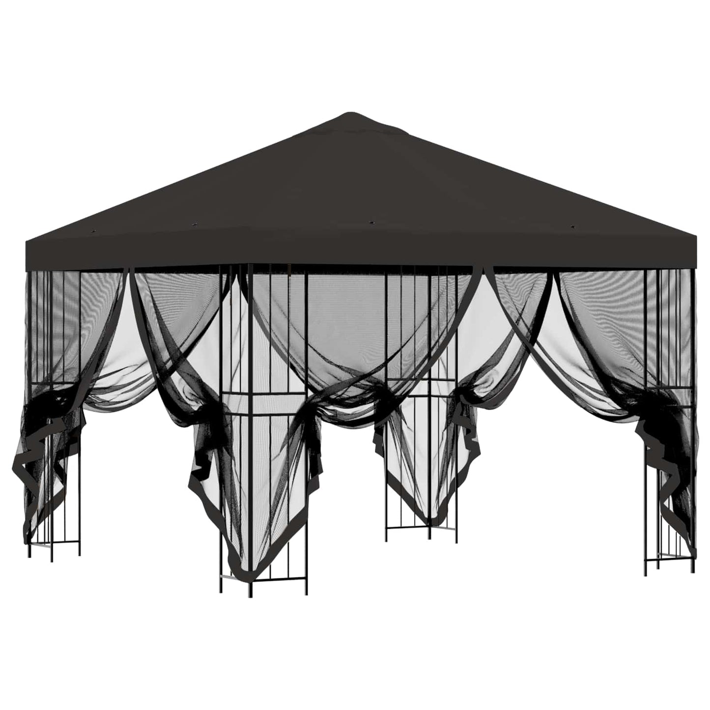Gazebo da giardino con pareti laterali 3 x 3 m Antracite | homemem39