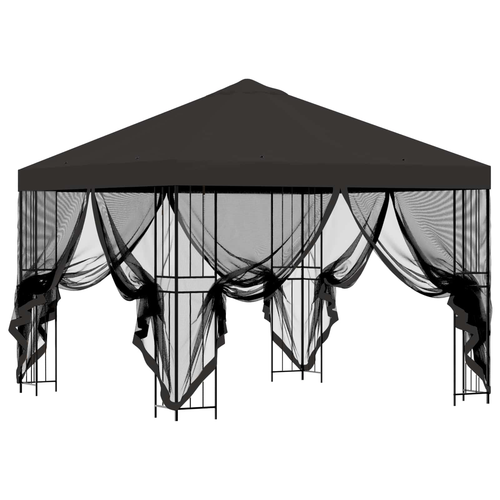Gazebo da giardino con pareti laterali 3 x 3 m Antracite | homemem39