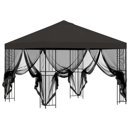 Gazebo da giardino con pareti laterali 3 x 3 m Antracite | homemem39