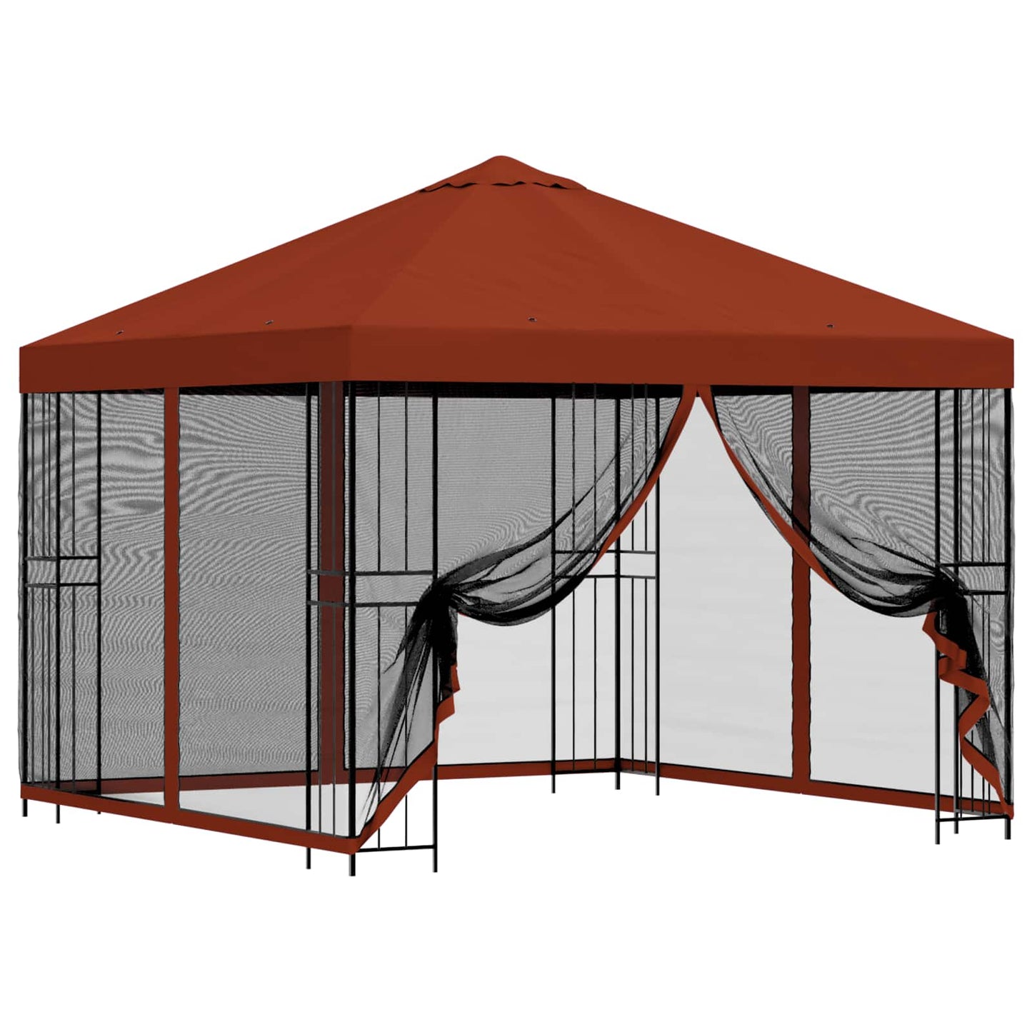 Gazebo da giardino con pareti laterali 3 x 3 m Terracotta | homemem39