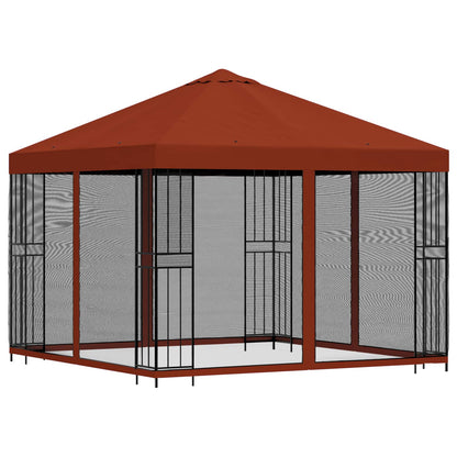 Gazebo da giardino con pareti laterali 3 x 3 m Terracotta