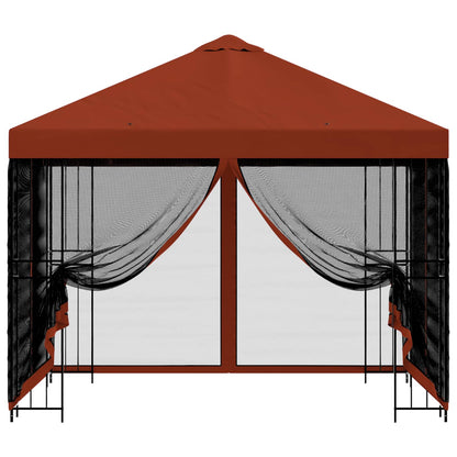 Gazebo da giardino con pareti laterali 3 x 3 m Terracotta | homemem39