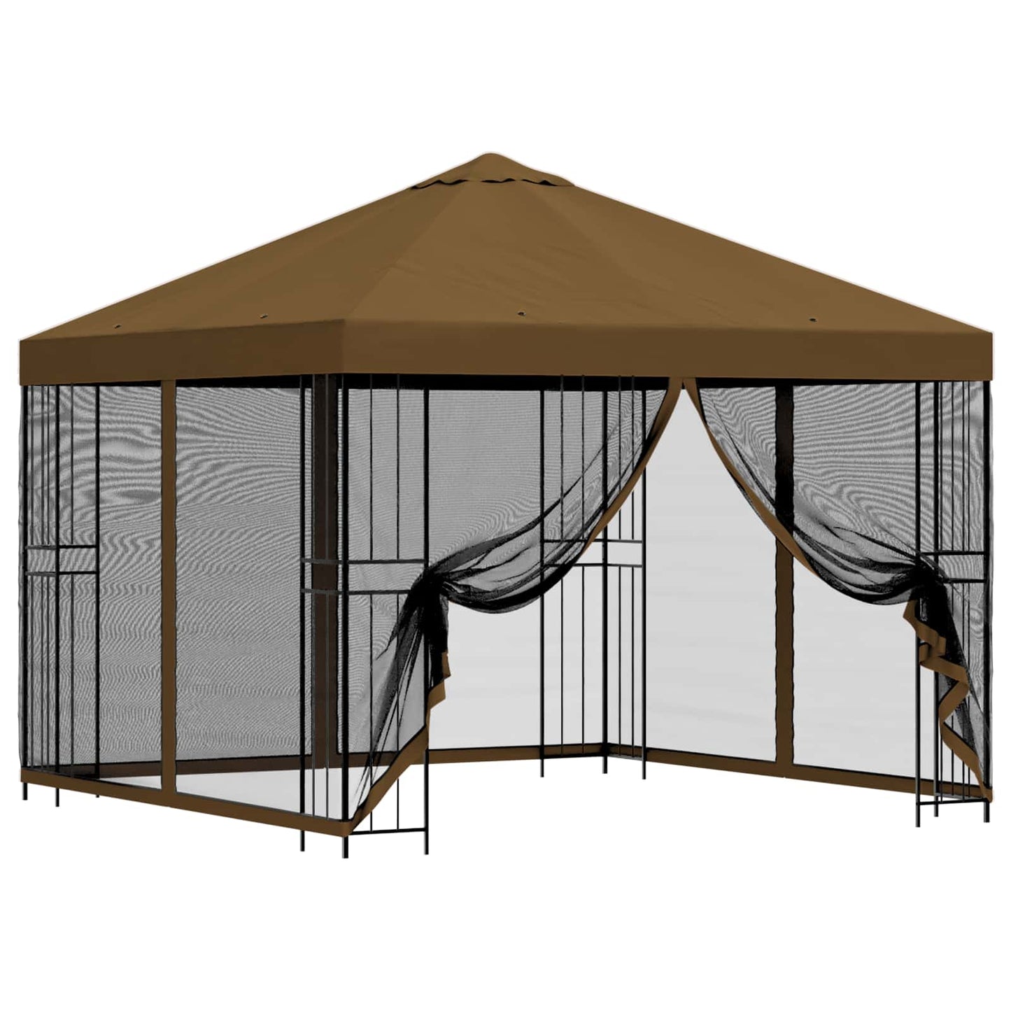Gazebo da giardino con pareti laterali 3 x 3 m Tortora | homemem39
