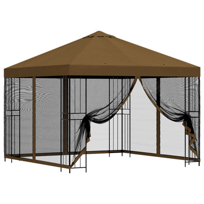 Gazebo da giardino con pareti laterali 3 x 3 m Tortora | homemem39