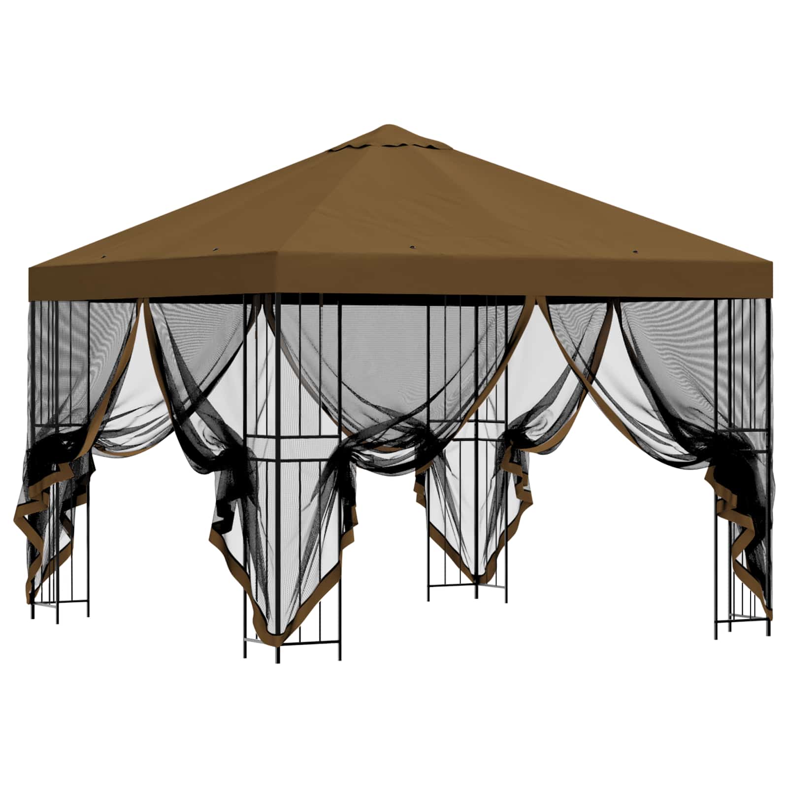 Gazebo da giardino con pareti laterali 3 x 3 m Tortora | homemem39