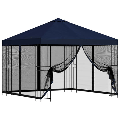 Gazebo da giardino con pareti laterali 3 x 3 m Blu | homemem39