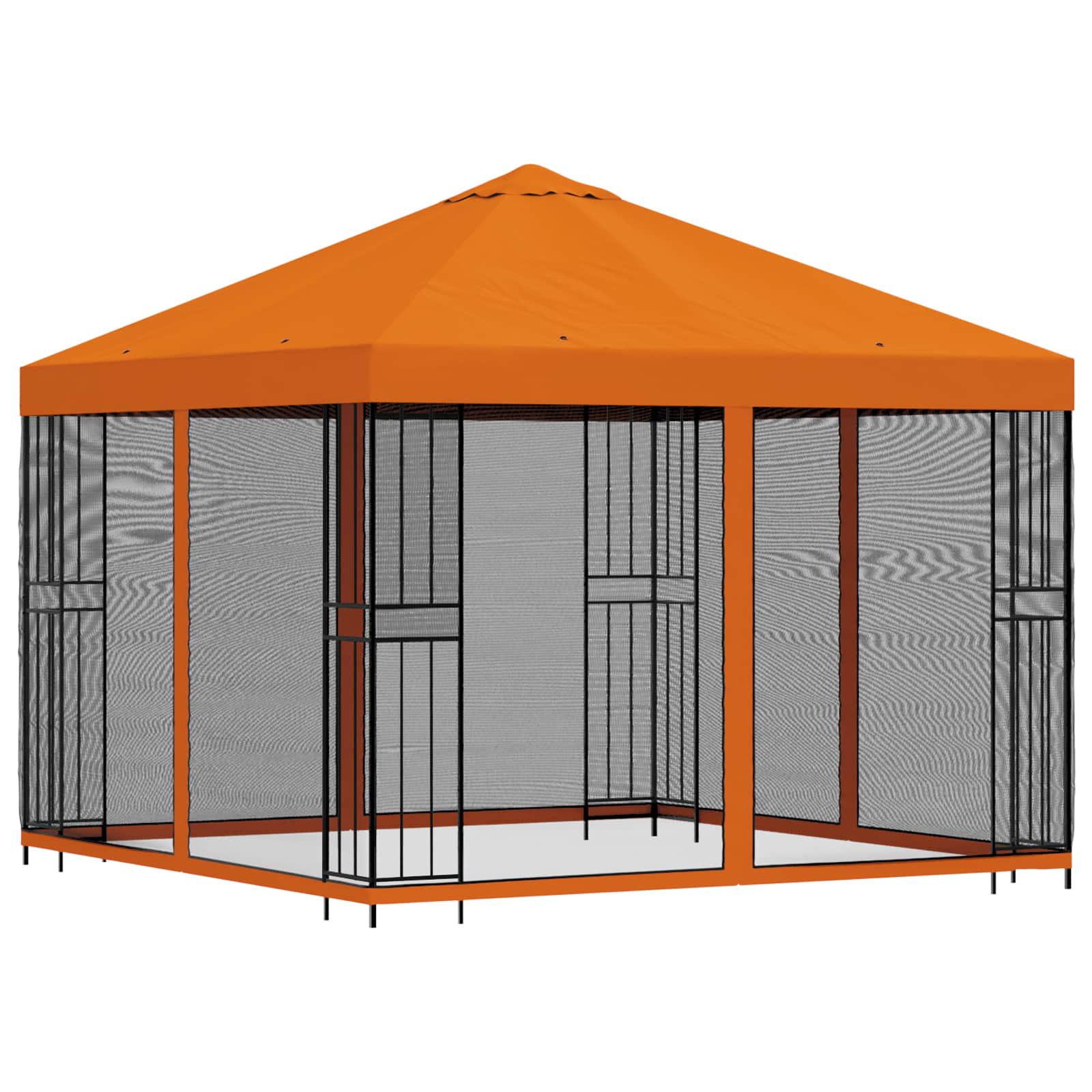 Gazebo da giardino con pareti laterali 3 x 3 m Arancione | homemem39
