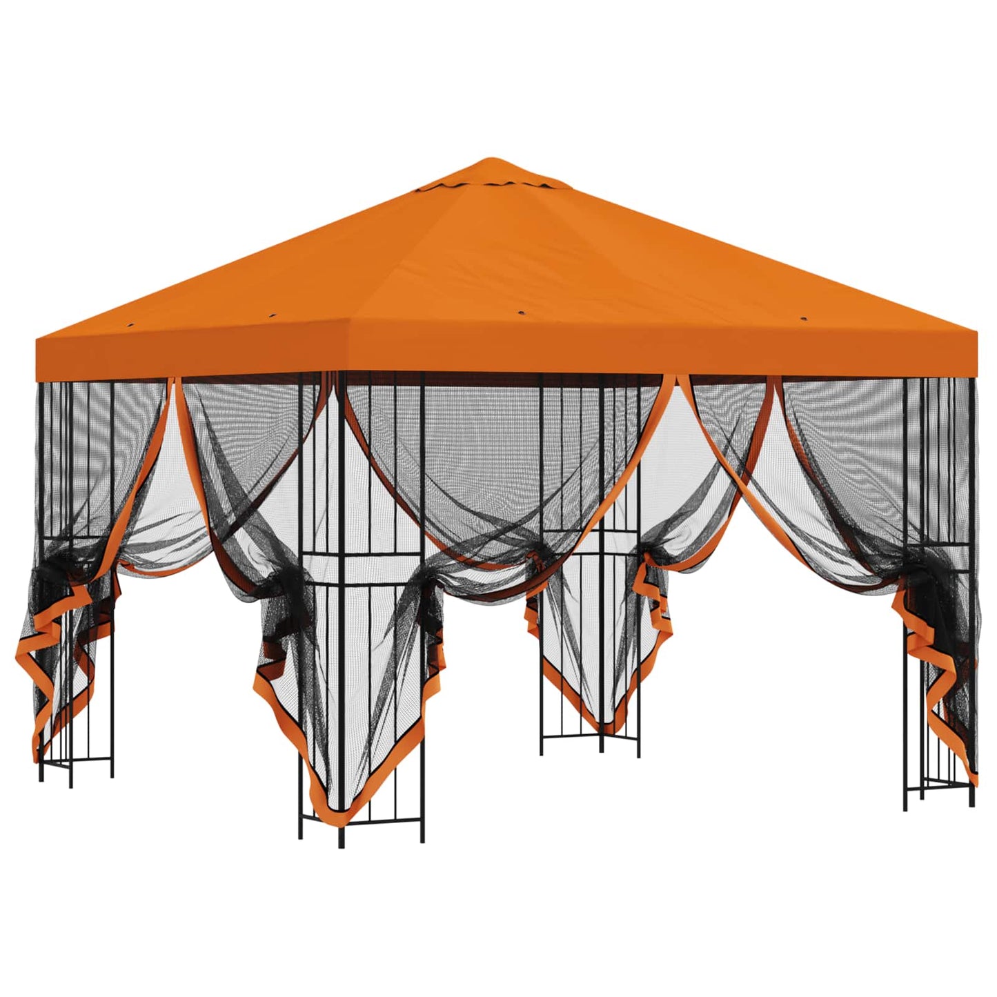 Gazebo da giardino con pareti laterali 3 x 3 m Arancione | homemem39