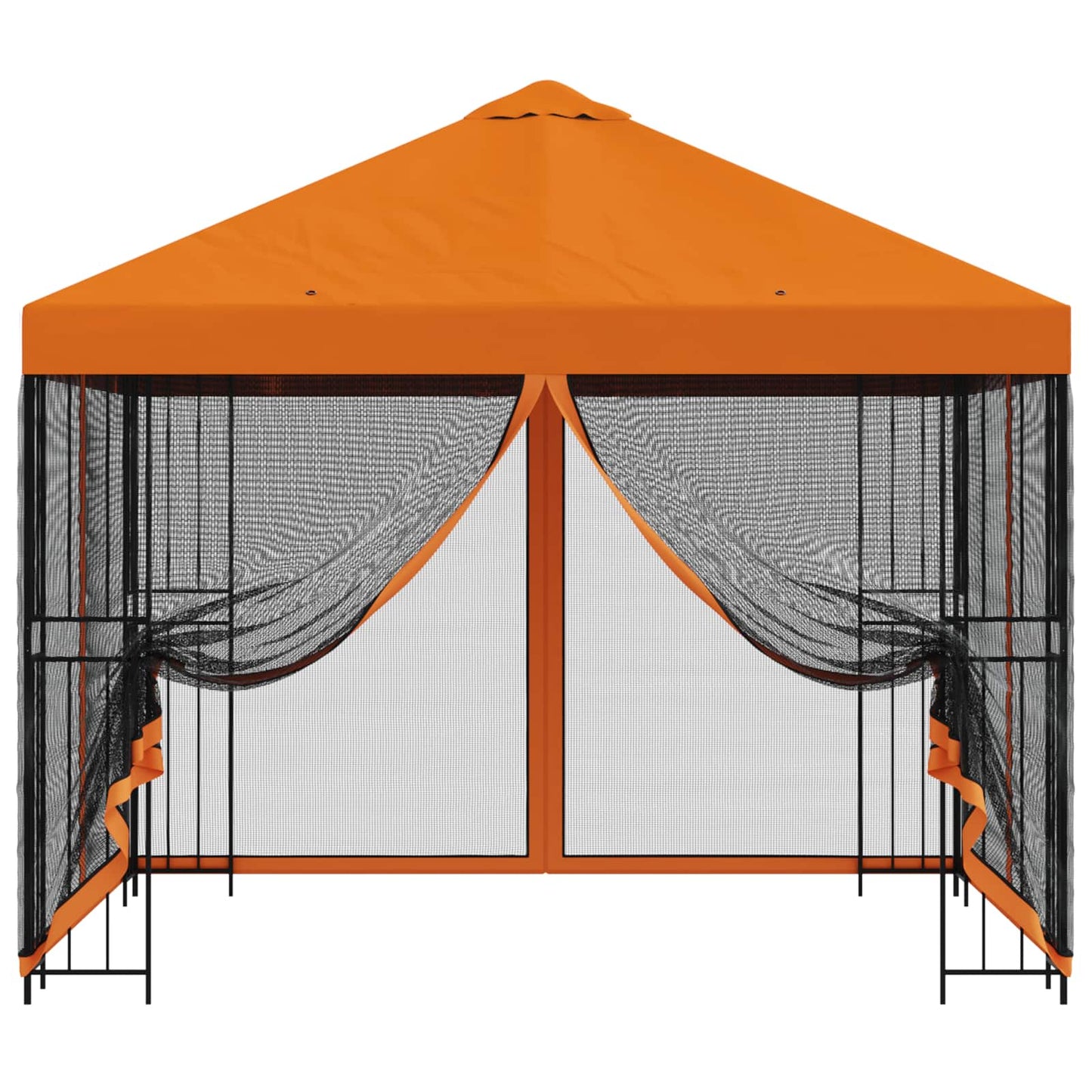 Gazebo da giardino con pareti laterali 3 x 3 m Arancione | homemem39