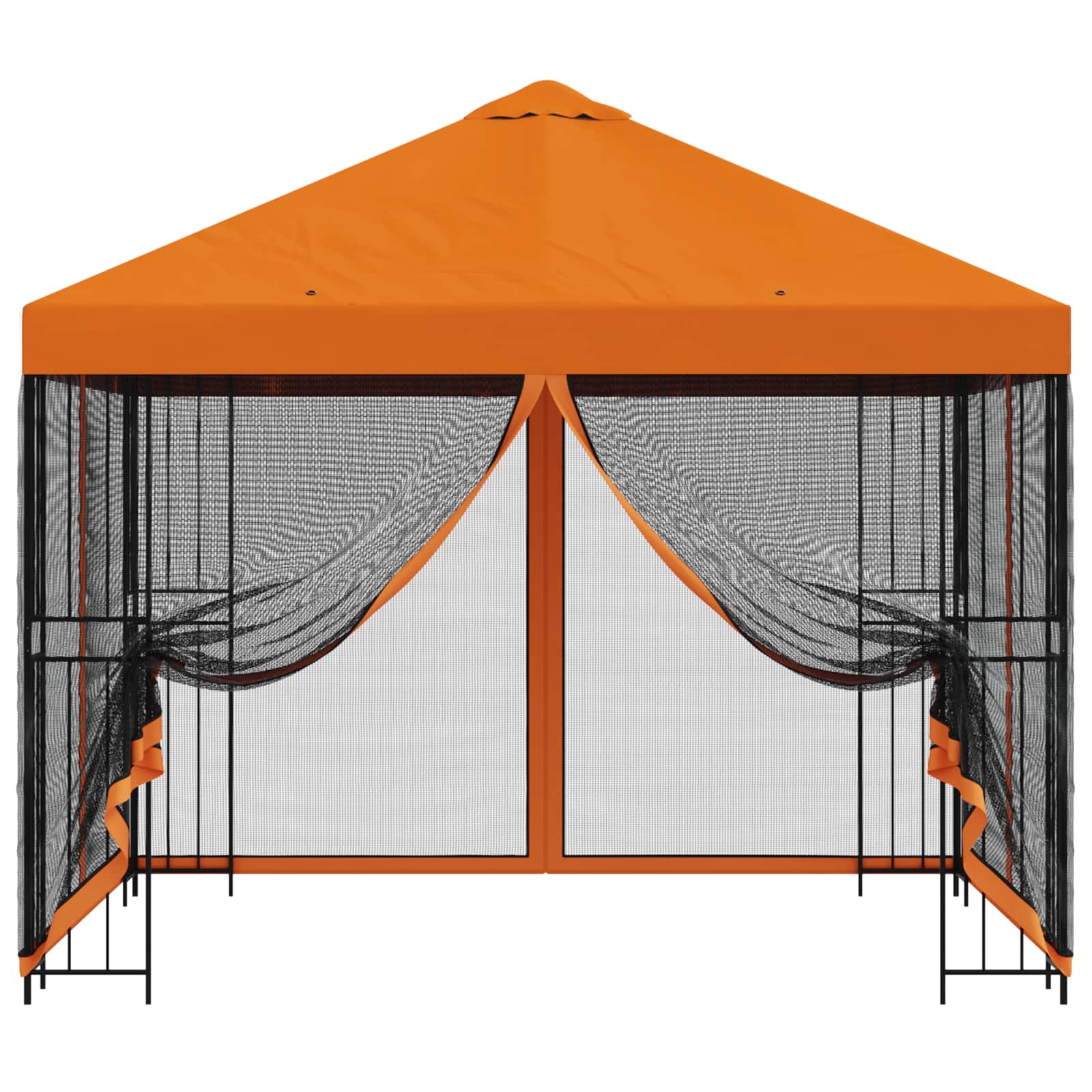 Gazebo da giardino con pareti laterali 3 x 3 m Arancione | homemem39