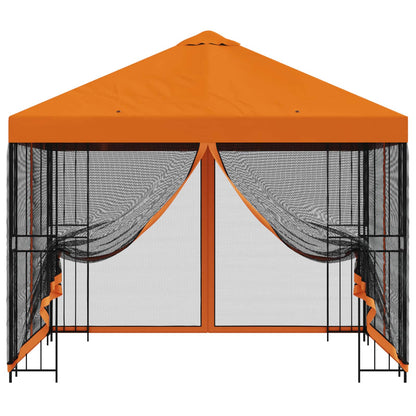 Gazebo da giardino con pareti laterali 3 x 3 m Arancione | homemem39