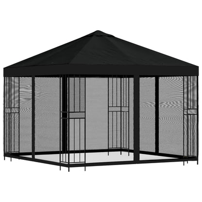 Gazebo da giardino con pareti laterali 3 x 3 m Nero | homemem39