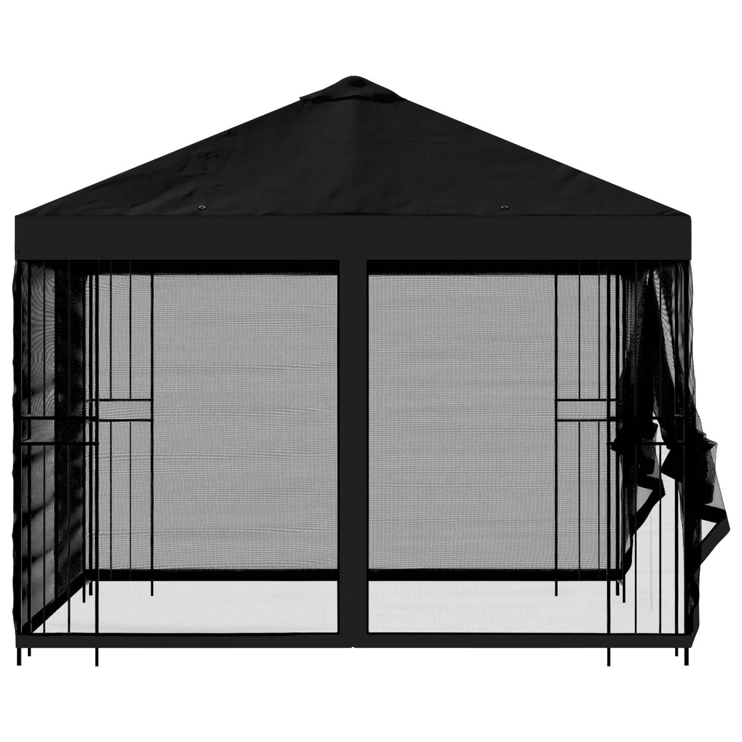 Gazebo da giardino con pareti laterali 3 x 3 m Nero | homemem39