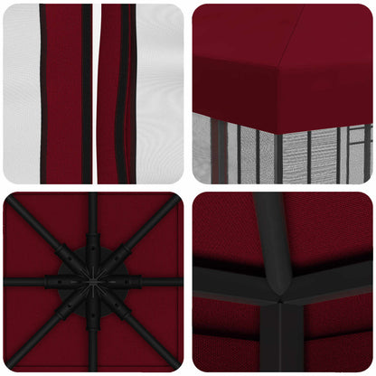 Gazebo da giardino con pareti laterali 3 x 3 m Borgogna | homemem39