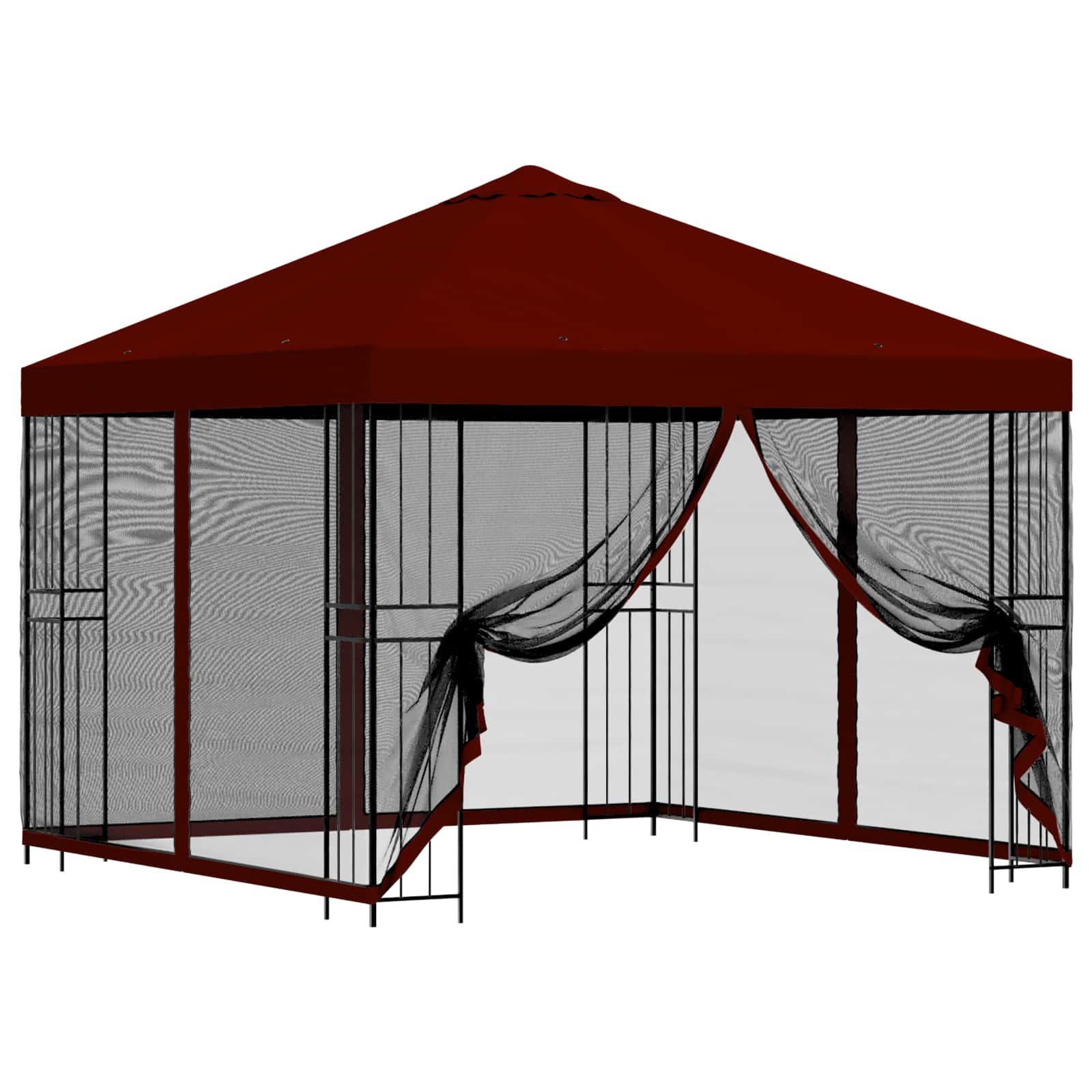 Gazebo da giardino con pareti laterali 3 x 3 m Borgogna | homemem39